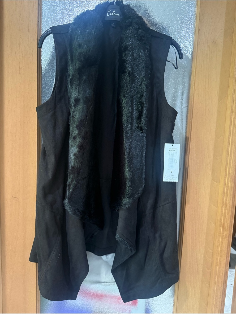 Black - Tan / Camel - Leopard Vest  Jacket - Faux Suede - 3 VESTS JACKETS